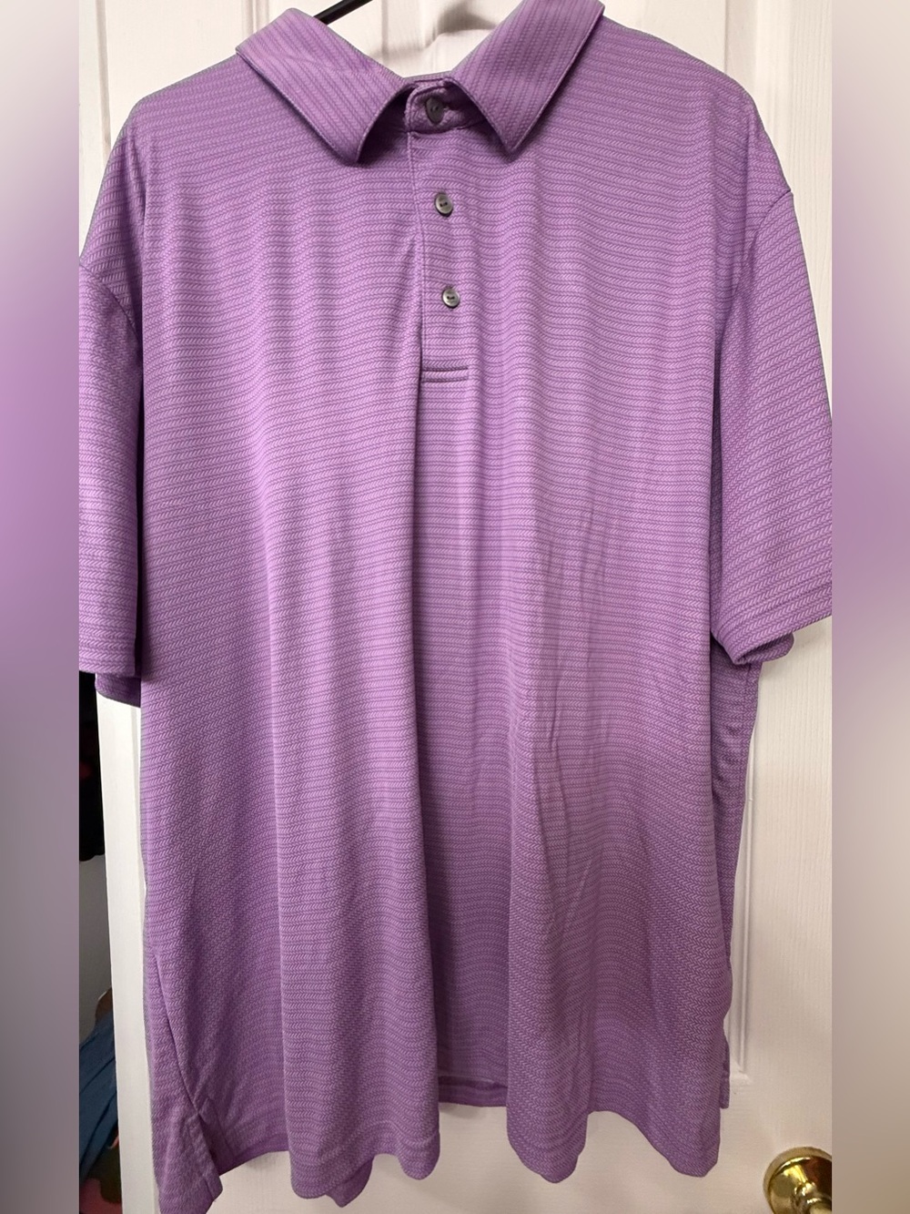 Ben Hogan Men's Purple Polo Golf Shirt.Purple stripe design size 2xl